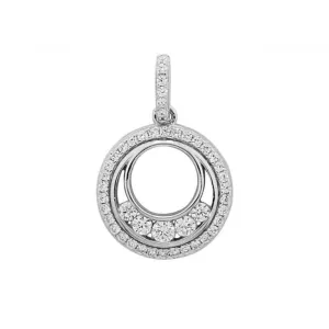 Acotis Silver Pendant Double Circle Zirconia G61010