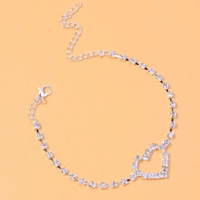 Anklet-Bracelet  Fashion Heart Rhinestone           ID A114 - 1140
