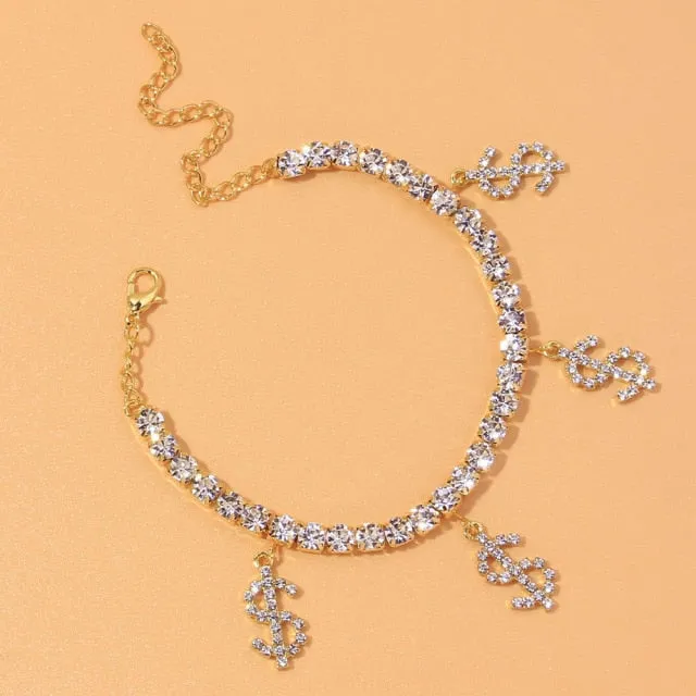 Anklet-Bracelet  Fashion Heart Rhinestone           ID A114 - 1140