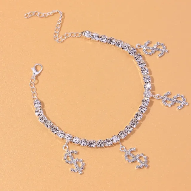 Anklet-Bracelet  Fashion Heart Rhinestone           ID A114 - 1140