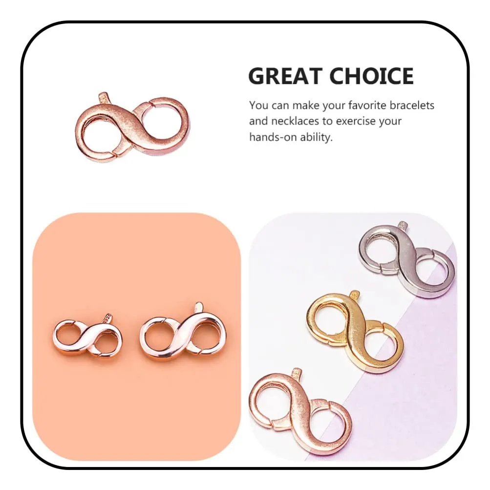 Artibetter Jewelry Lobster Clasp Necklace Bracelet Extender Jewelry Closures Claw for Jewelry Finding Repair Kit for Jewelry Making Findings Accessories Rose Gold