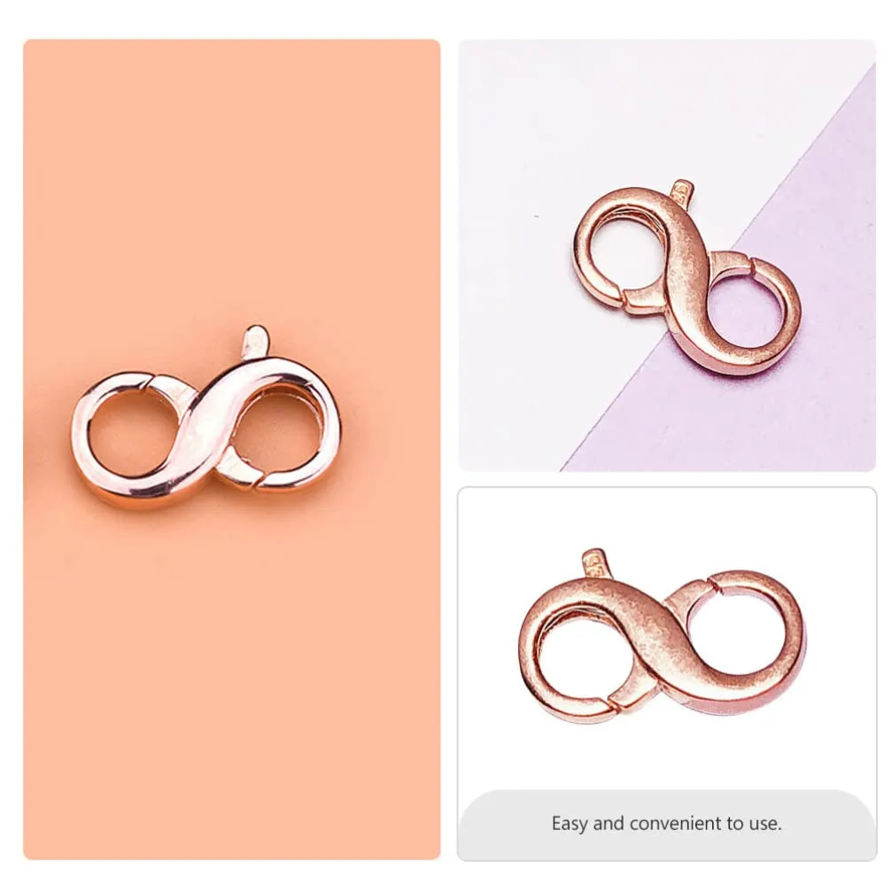 Artibetter Jewelry Lobster Clasp Necklace Bracelet Extender Jewelry Closures Claw for Jewelry Finding Repair Kit for Jewelry Making Findings Accessories Rose Gold