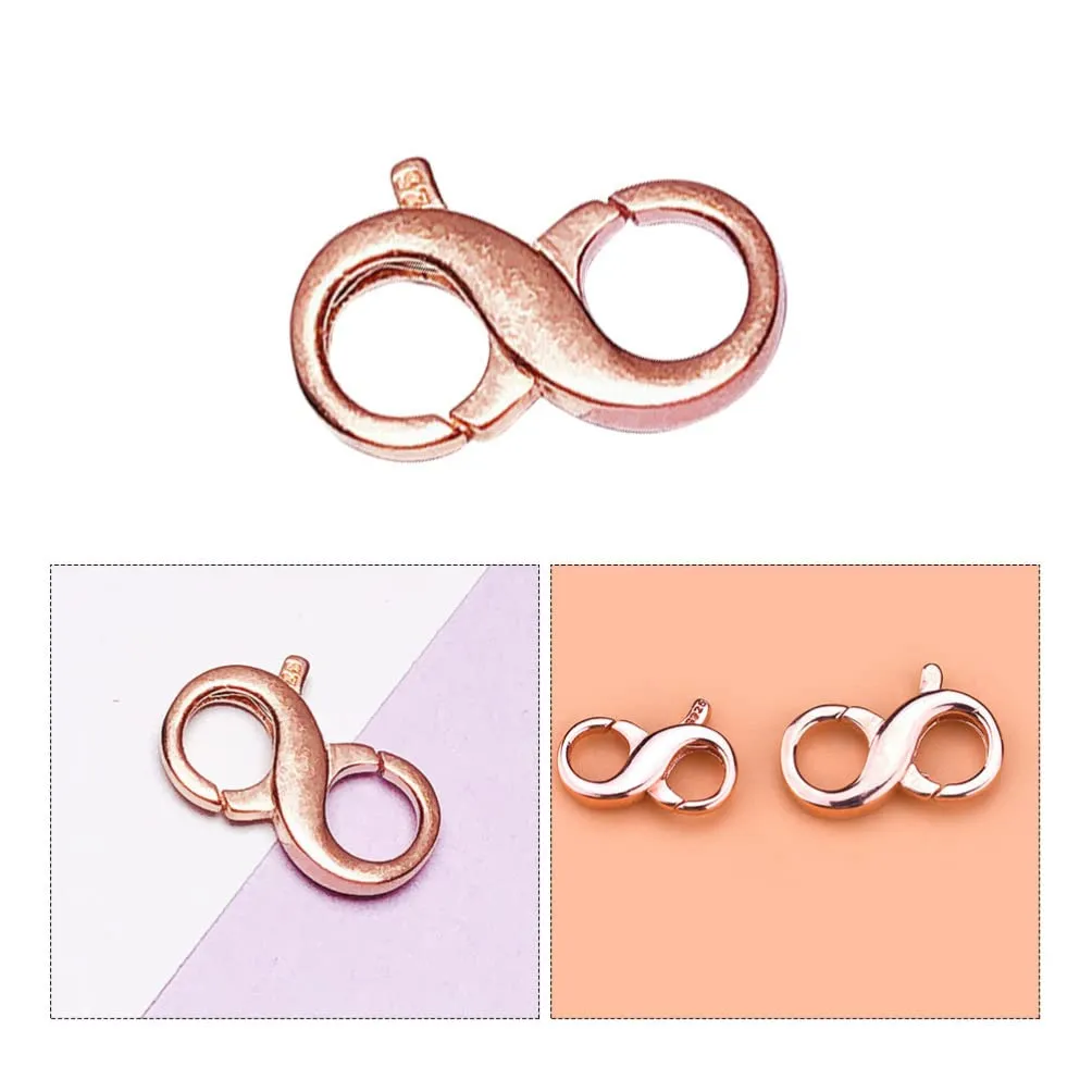 Artibetter Jewelry Lobster Clasp Necklace Bracelet Extender Jewelry Closures Claw for Jewelry Finding Repair Kit for Jewelry Making Findings Accessories Rose Gold