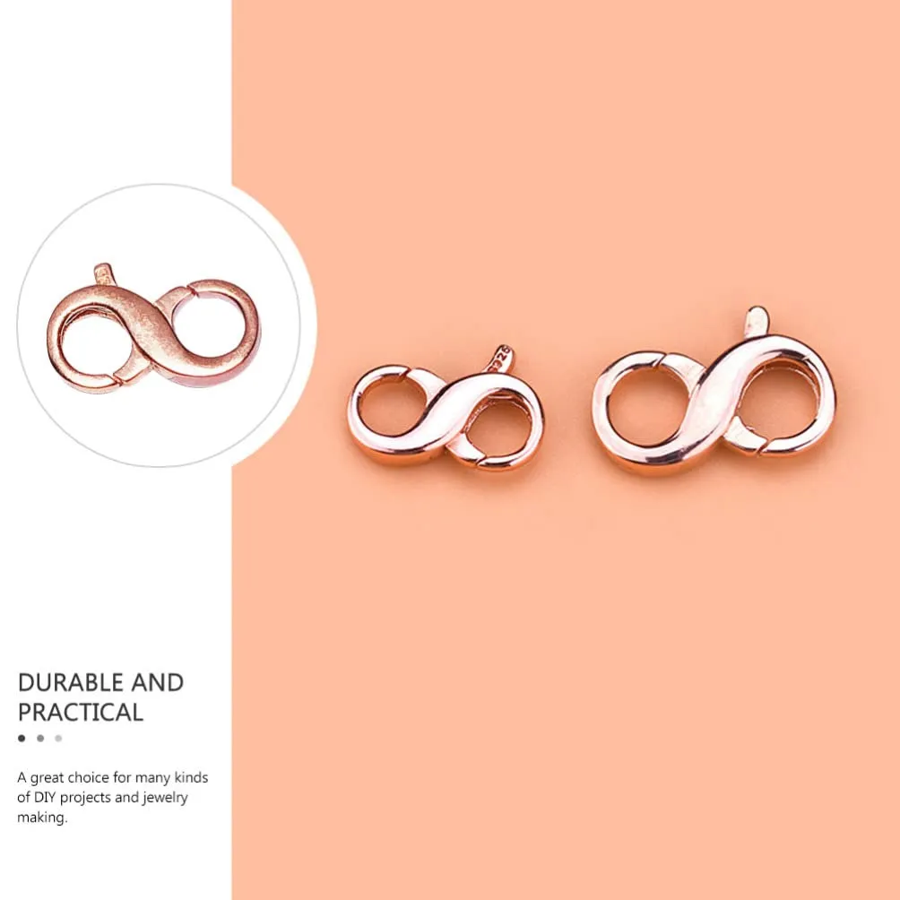 Artibetter Jewelry Lobster Clasp Necklace Bracelet Extender Jewelry Closures Claw for Jewelry Finding Repair Kit for Jewelry Making Findings Accessories Rose Gold