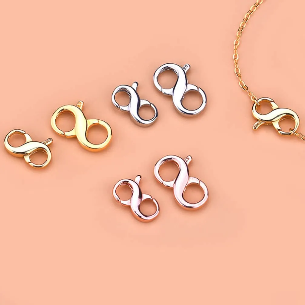Artibetter Jewelry Lobster Clasp Necklace Bracelet Extender Jewelry Closures Claw for Jewelry Finding Repair Kit for Jewelry Making Findings Accessories Rose Gold