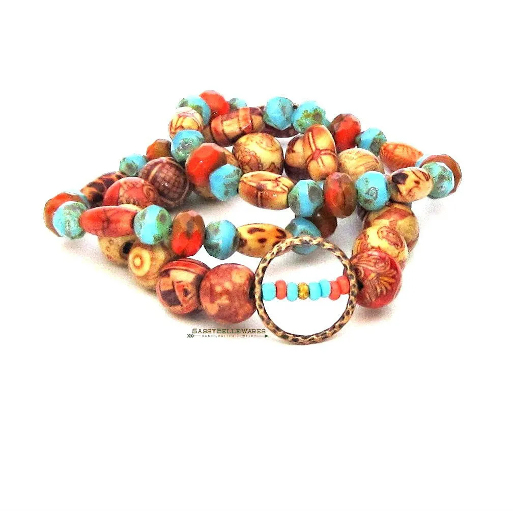 As Seen on Cedar Cove Rustic Hammered Circle Bracelet Stack
