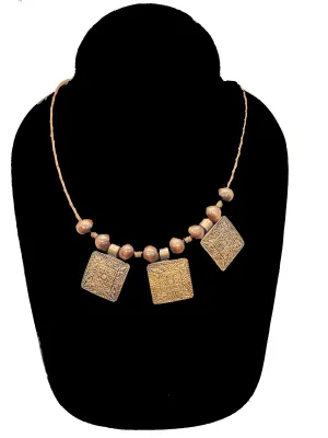 Authentic Leather / Bronze Necklace - 8