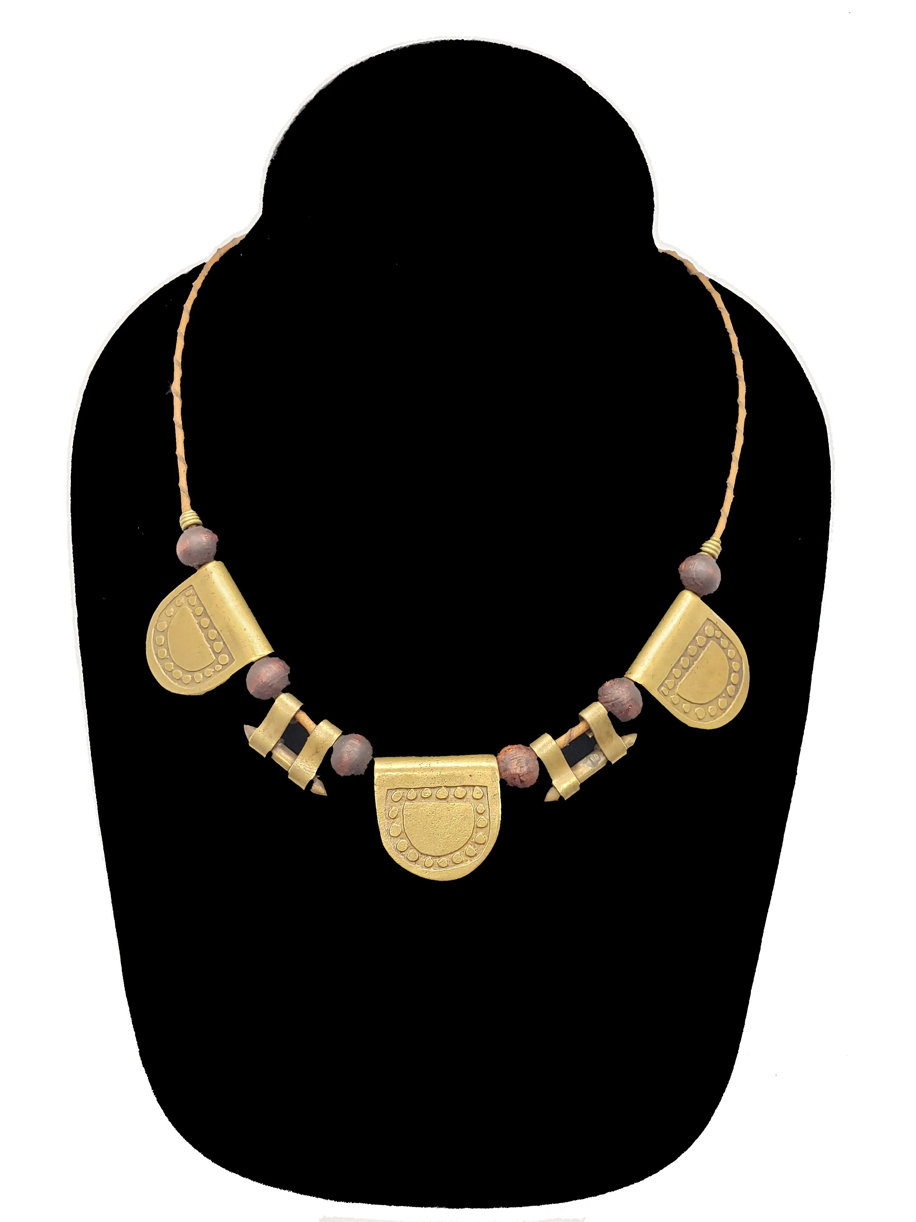 Authentic Leather / Bronze Necklace - 9