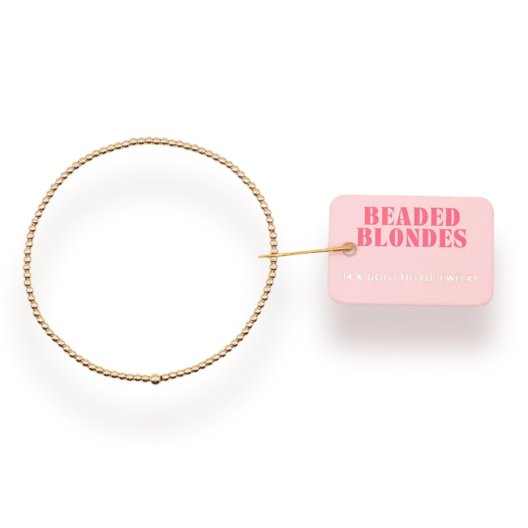 Beaded Blondes ‘2mm Gold Beaded Bracelet’