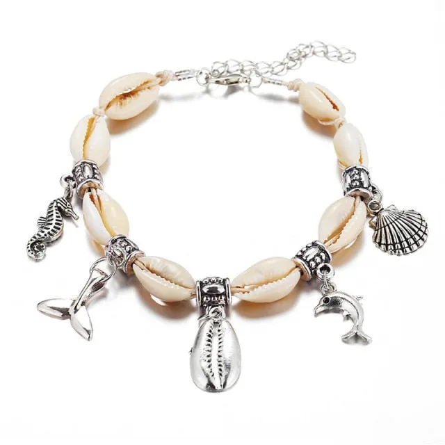 Bohemian 6pcs/lot Anklets Sets For Women Anklet Bracelet on Leg Gold Heart Love Bar Infinity Foot Chain Ankle Beach Jewelry