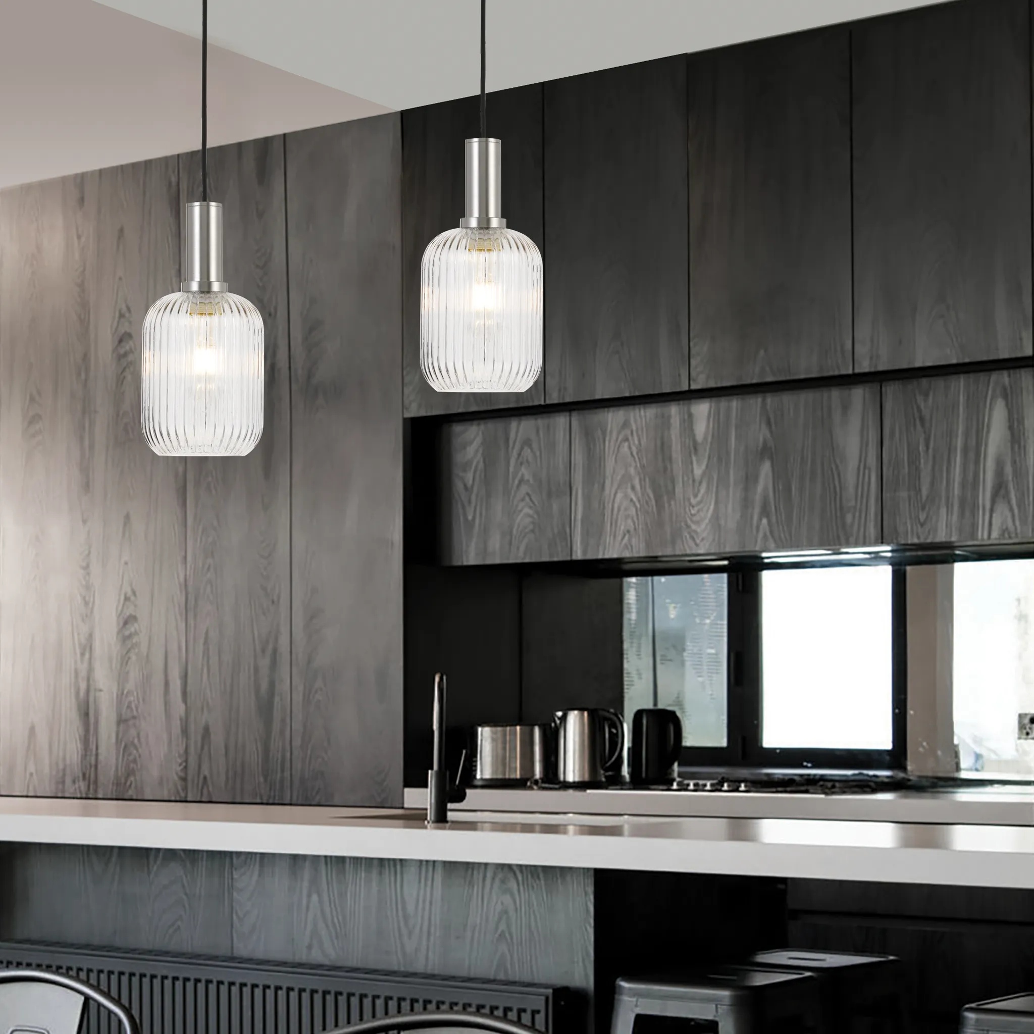 Bonura 14 Pendant Clear and Nickel