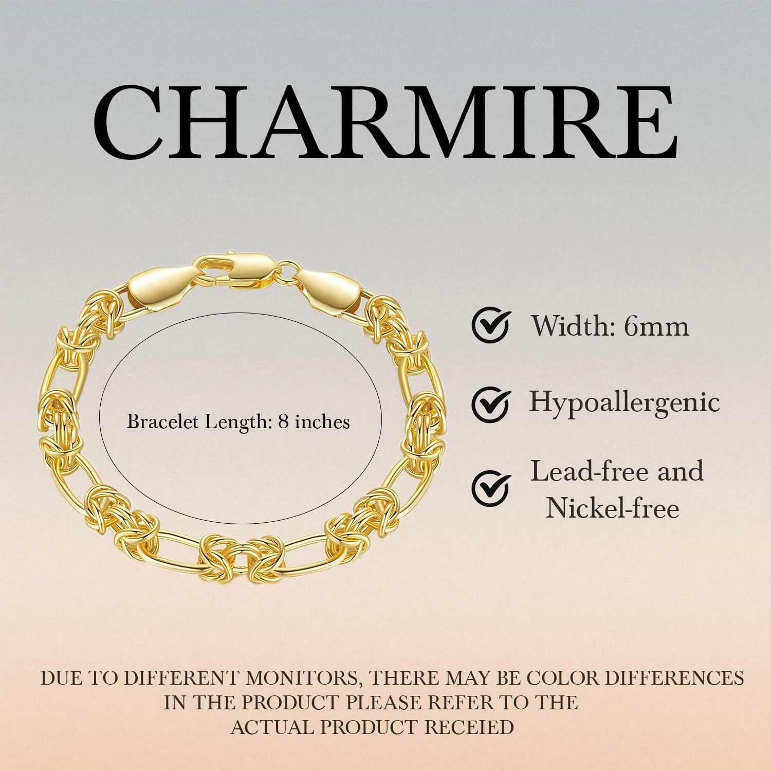 Bracelets 14K Gold Bracelets for Women Gold Bracelet Gold Chain Bracelet Knot Cable Chain Paperclip Jewelry Gifts for Men Women Wife Mom 7'' 7.5'' 8'' 8.5''