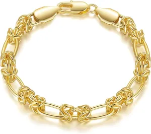Bracelets 14K Gold Bracelets for Women Gold Bracelet Gold Chain Bracelet Knot Cable Chain Paperclip Jewelry Gifts for Men Women Wife Mom 7'' 7.5'' 8'' 8.5''