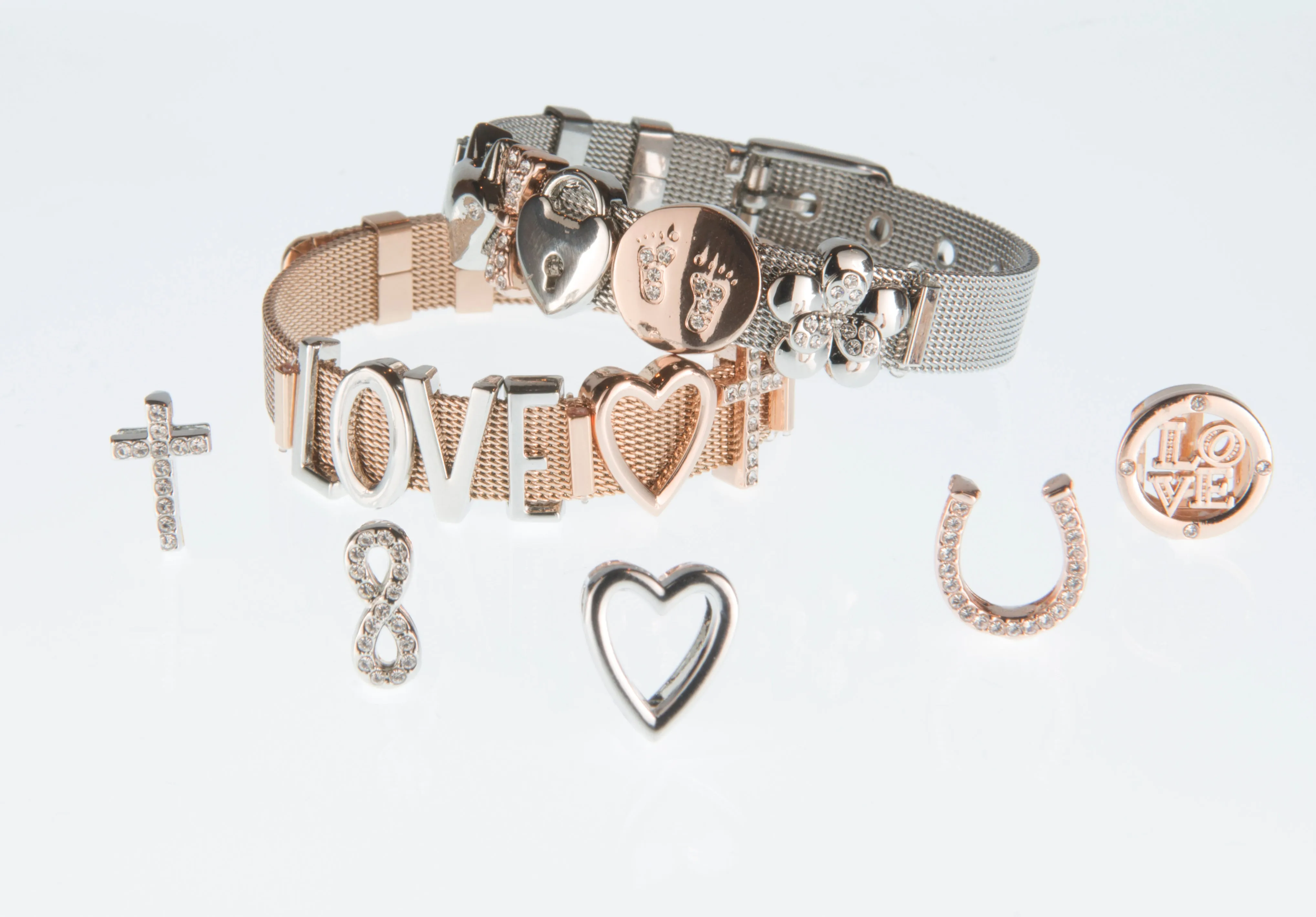 Buckle Up Rose Gold Cross With Crystals