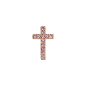 Buckle Up Rose Gold Cross With Crystals