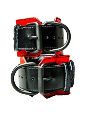 Bulldog Bondage Cuffs Black/Red - One Size