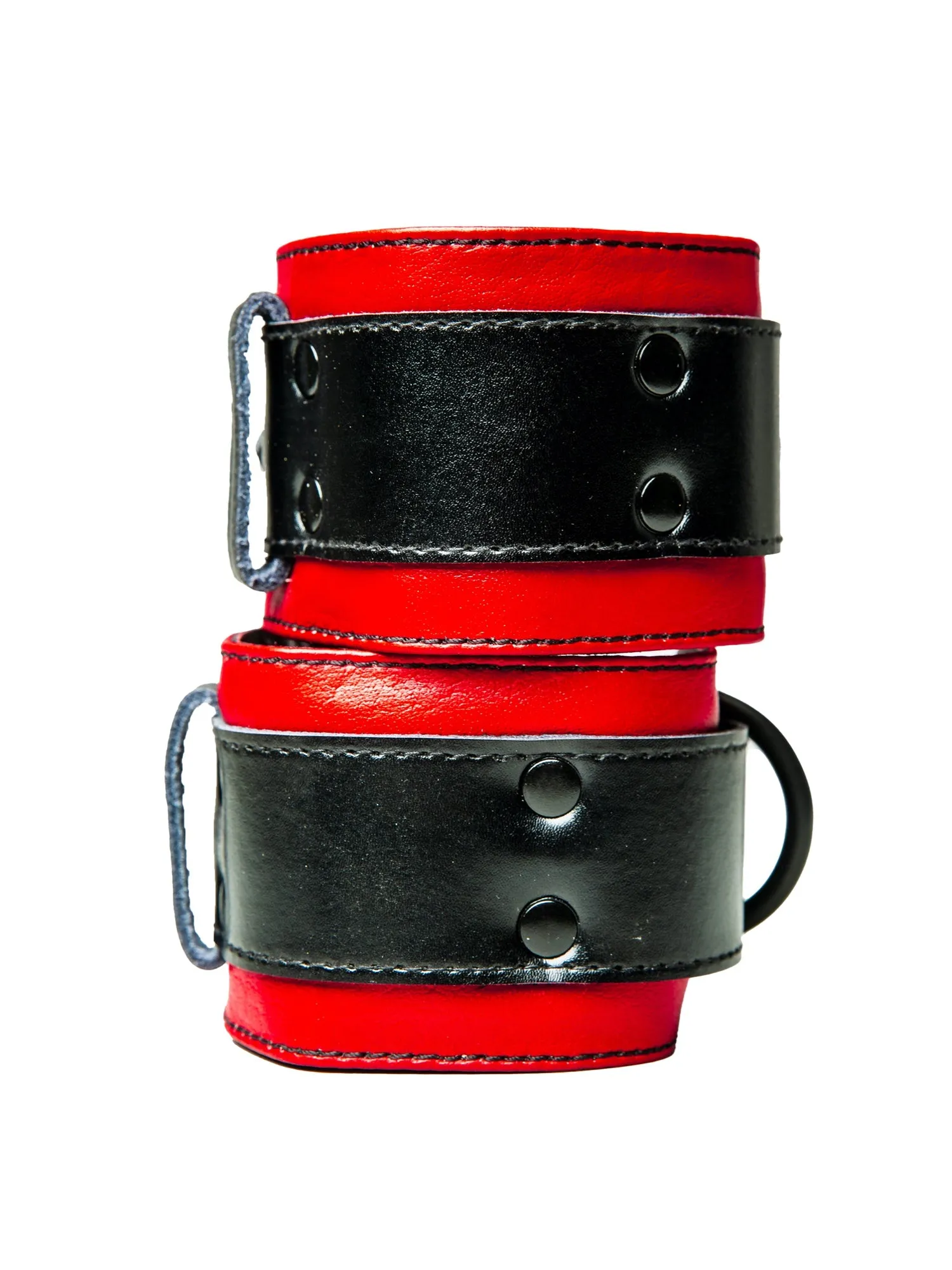 Bulldog Bondage Cuffs Black/Red - One Size