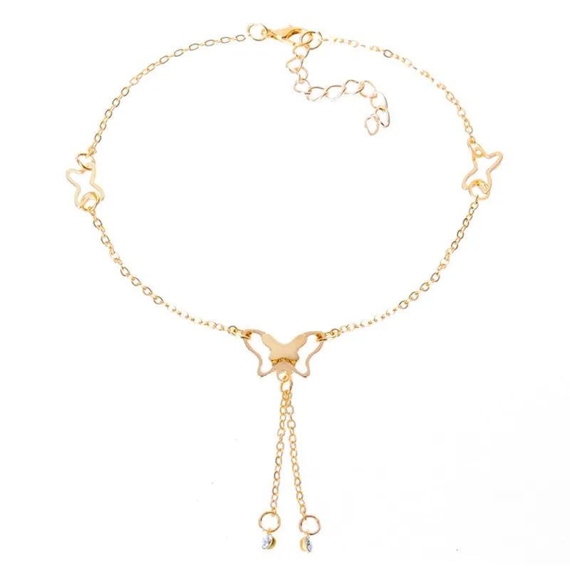 Butterfly Pendant Anklets Foot Chain Summer Yoga Beach Leg Bracelet