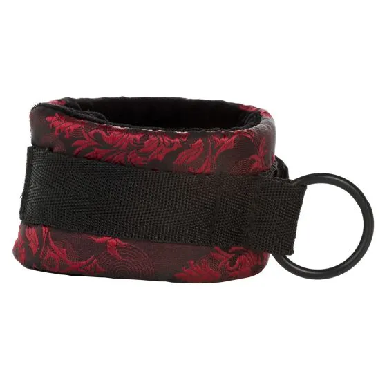 CalExotics Scandal Breathable Ball Gag with Collar and Wrist Handcuffs Red and Black