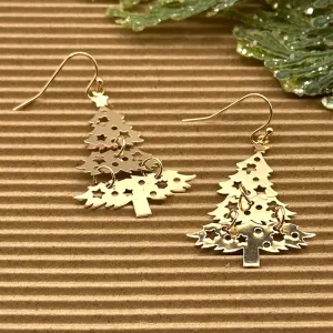 Christmas Tree Cutout Earrings