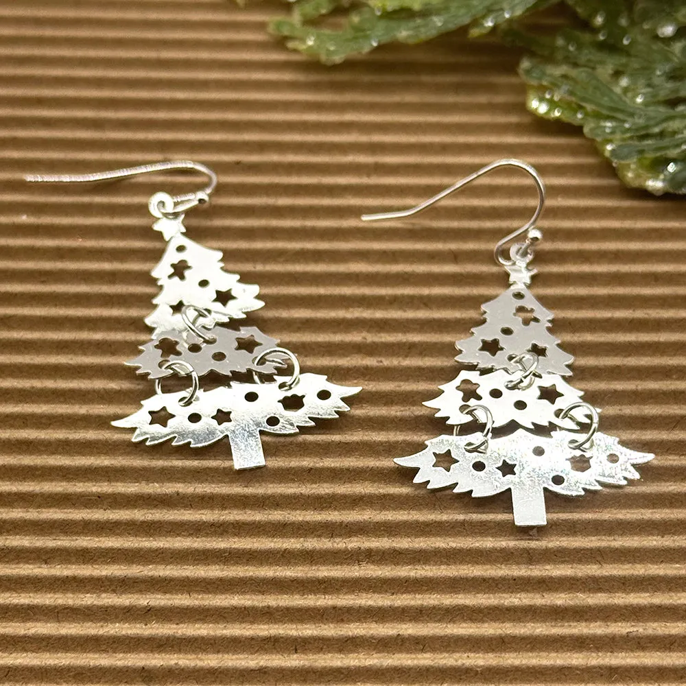 Christmas Tree Cutout Earrings