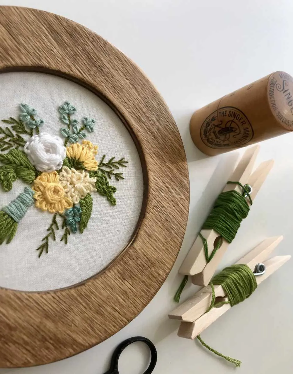Circular Embroidery Hoop Wooden Frame for 6" Hoops, Modern Hoopla