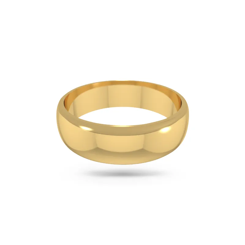 Classic wedding band - High dome (6mm)