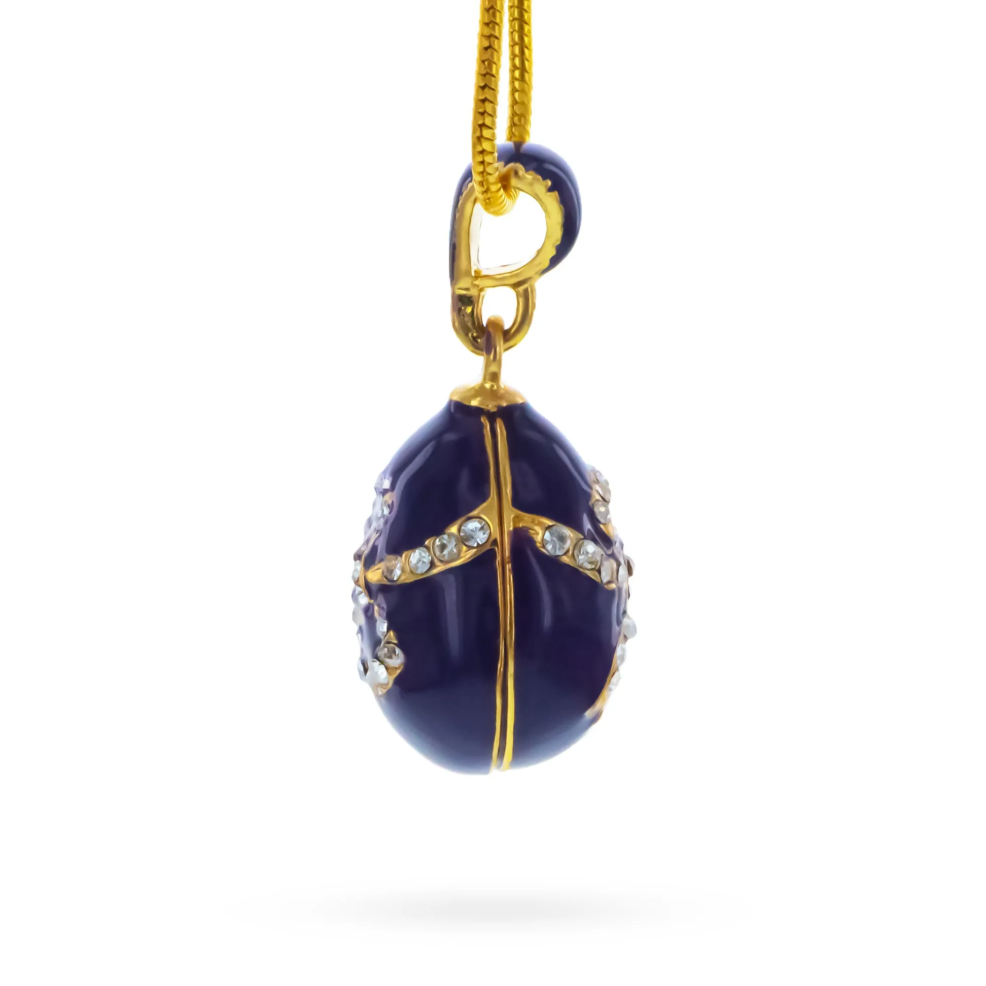 Crystal Bow Egg Pendant Necklace