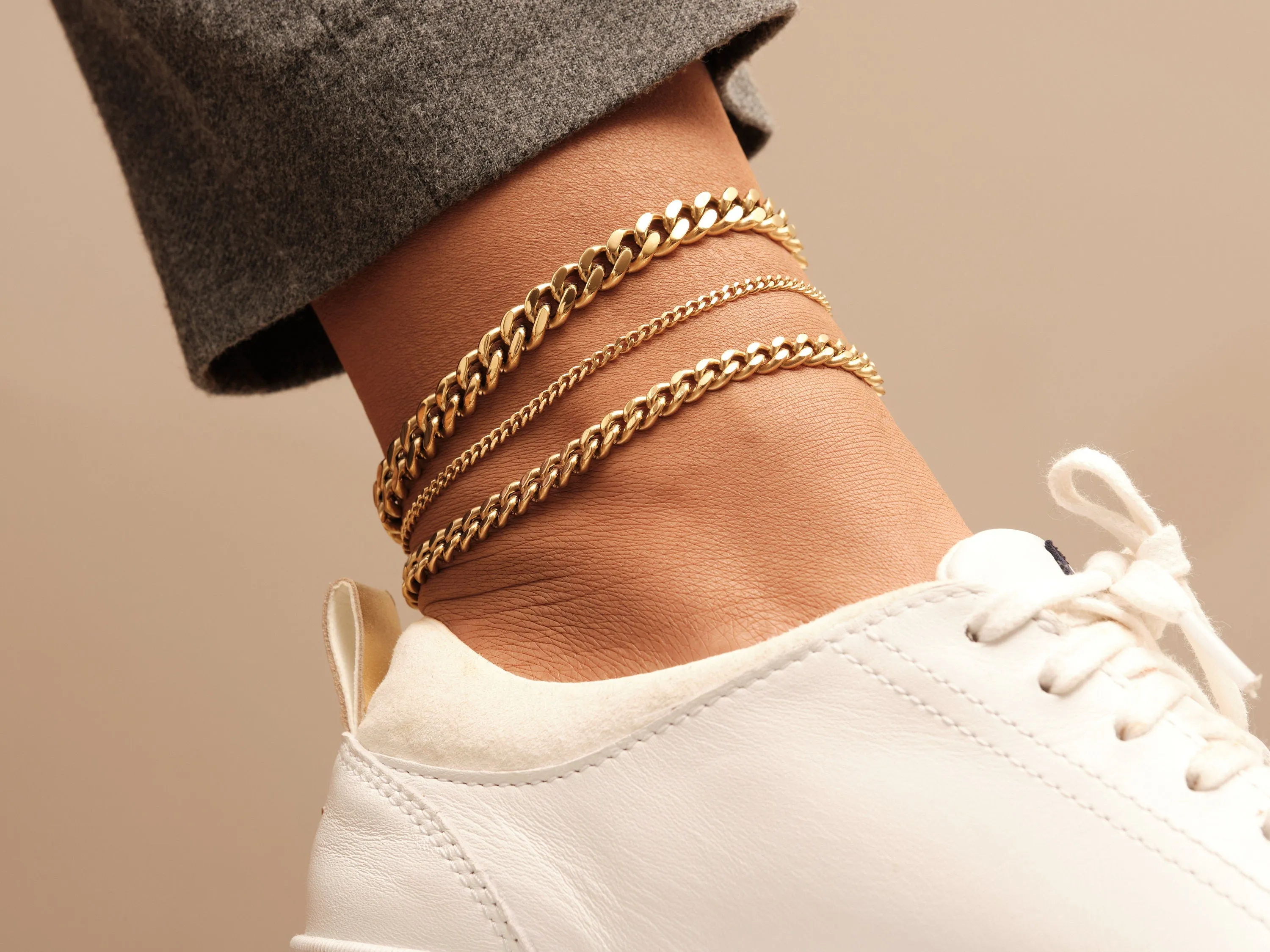 Cuban Chain Anklet, Curb Chain Anklet, Gold Chain Anklet, Thick Chain Anklet, Chunky Chain Anklet, Statement Anklet, Trendy, 3mm 6mm 8mm