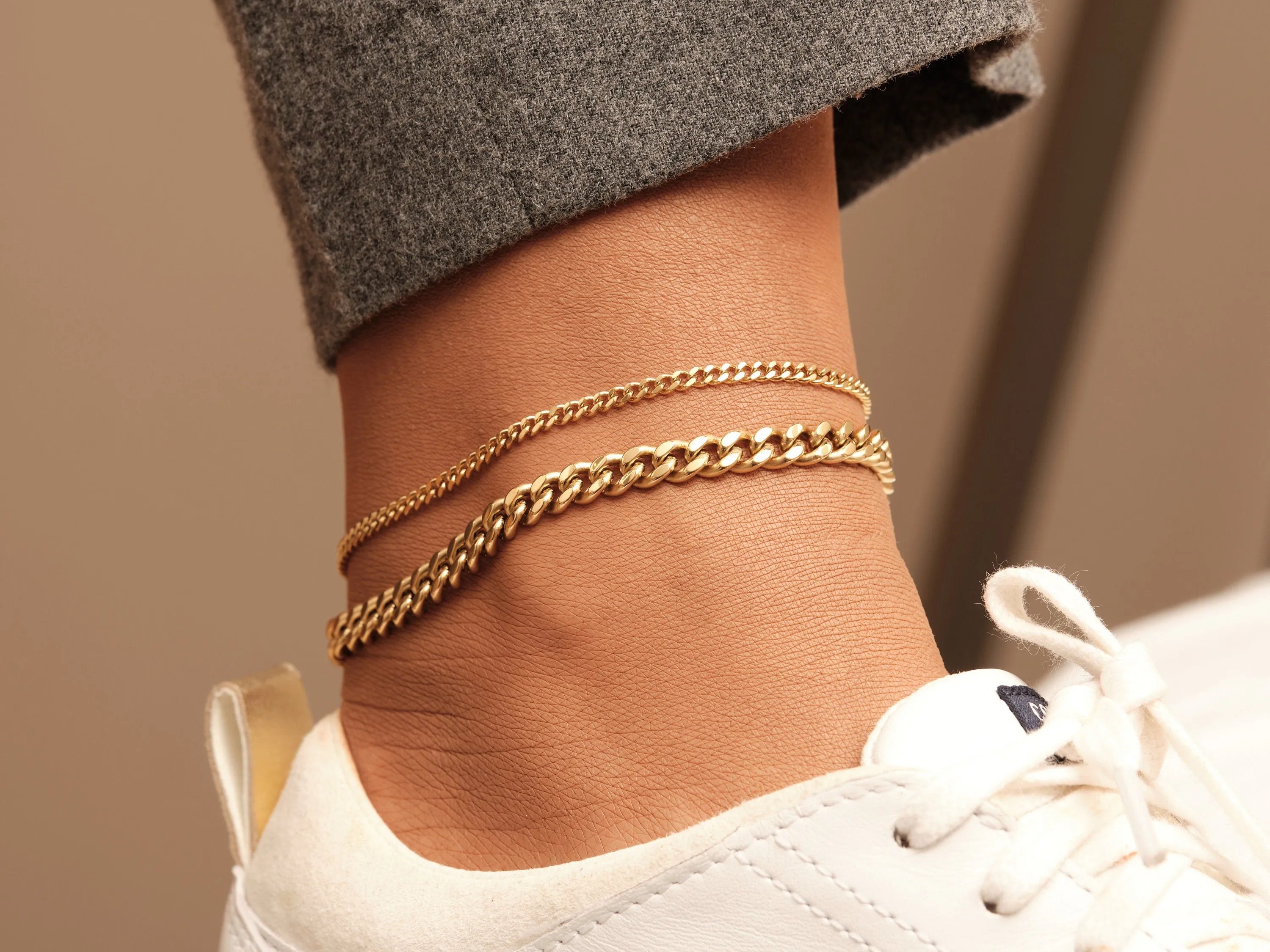Cuban Chain Anklet, Curb Chain Anklet, Gold Chain Anklet, Thick Chain Anklet, Chunky Chain Anklet, Statement Anklet, Trendy, 3mm 6mm 8mm