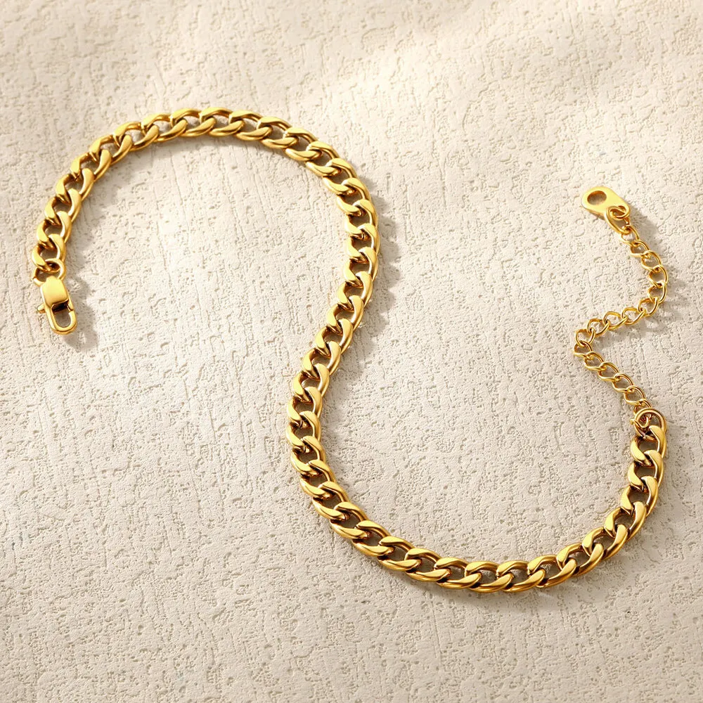 Cuban Chain Anklet for Women or Girls Beach Foot Jewelry