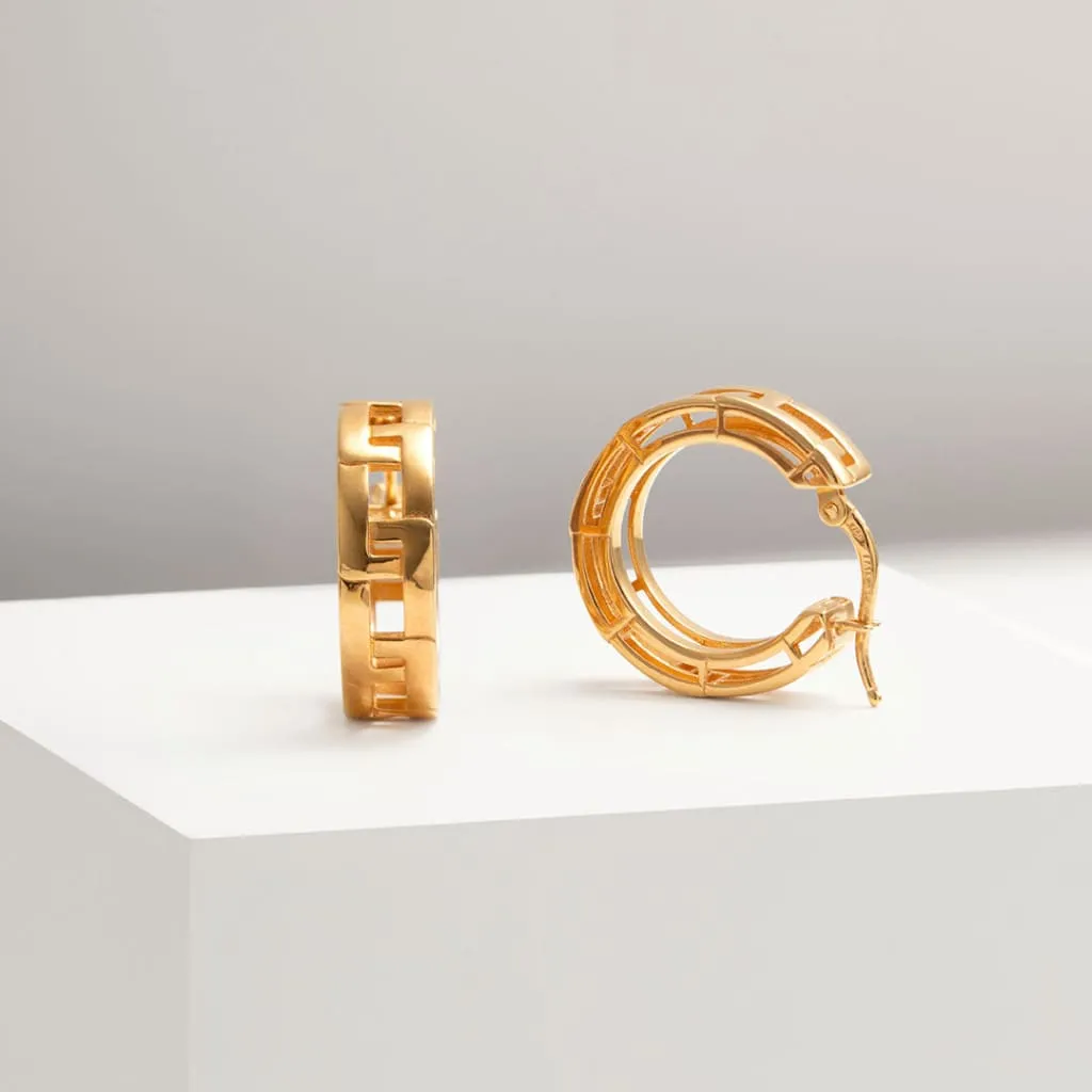 Curb Link Hoops | 18ct Gold