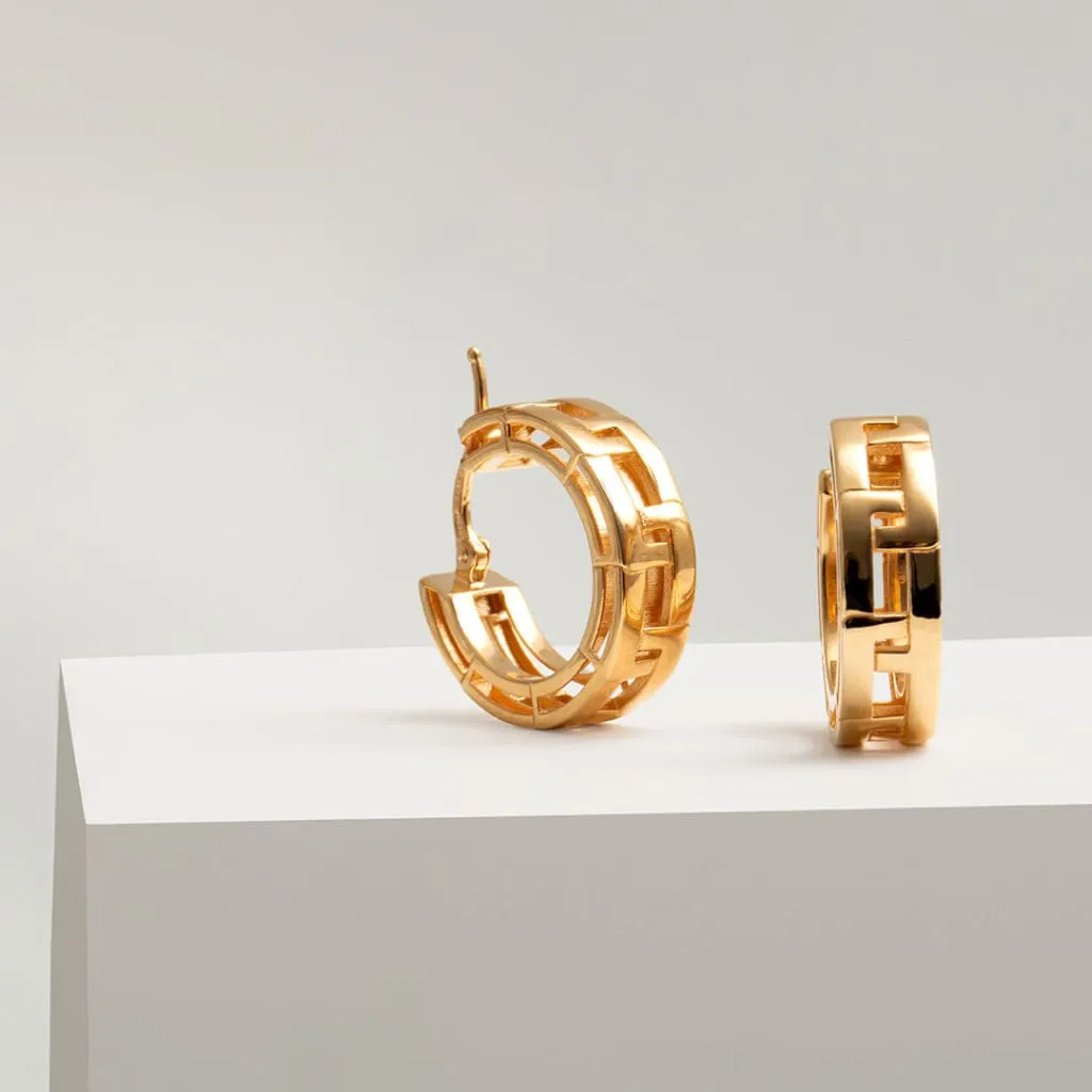 Curb Link Hoops | 18ct Gold