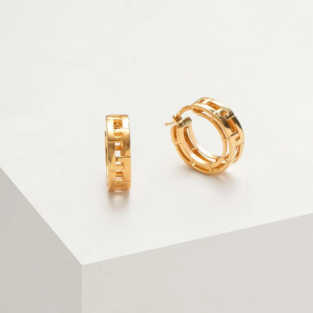 Curb Link Hoops | 18ct Gold