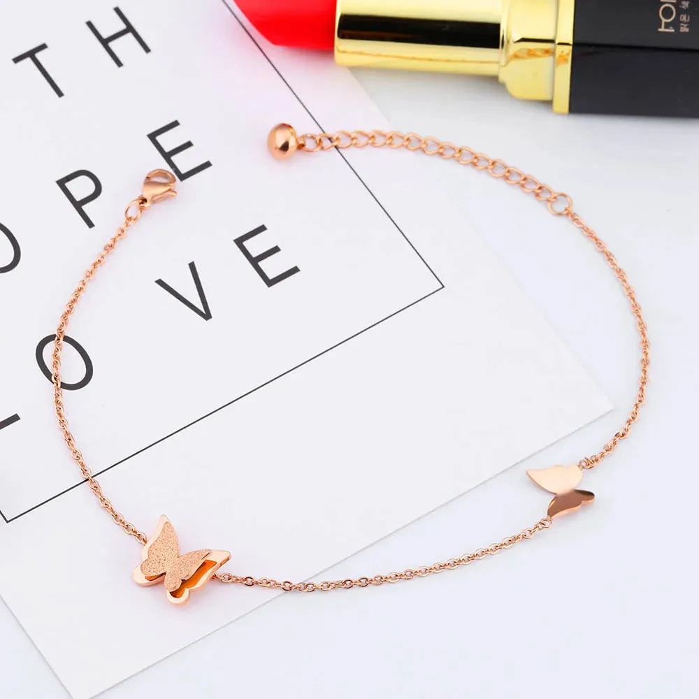 Cute Butterfly Charm Anklets Bracelet For Women