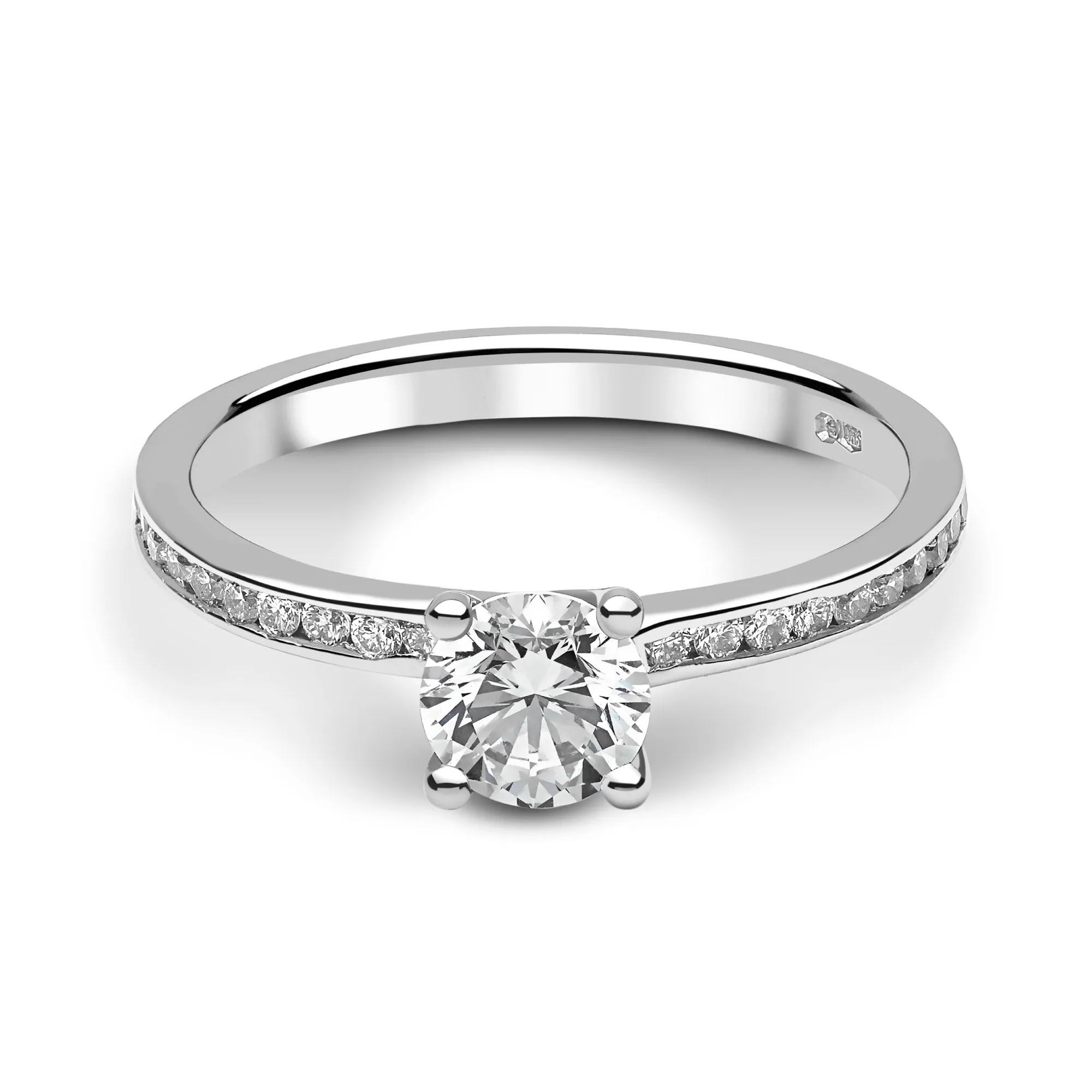 Diamond Solitaire Channel Engagement Ring I GENEVIEVE