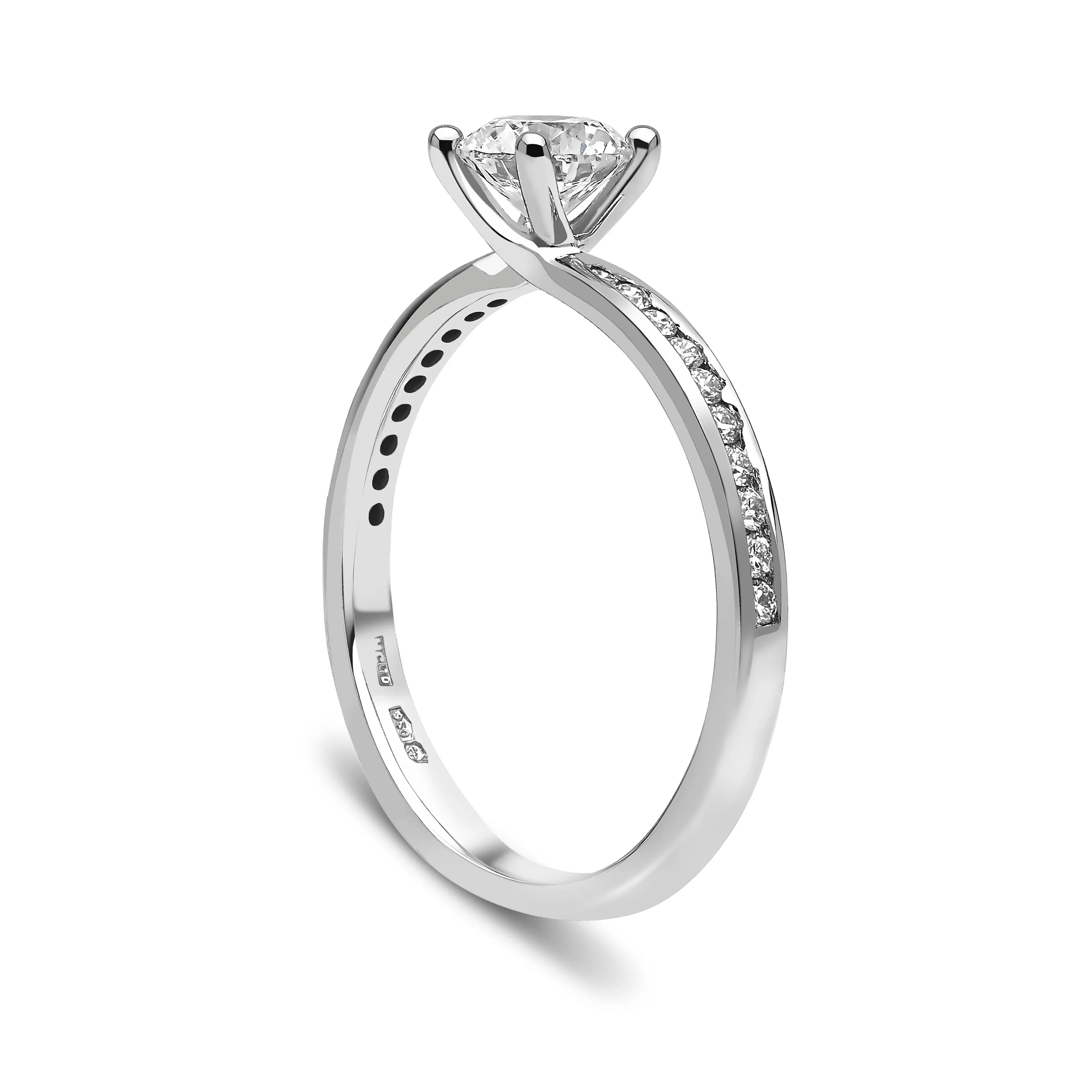 Diamond Solitaire Channel Engagement Ring I GENEVIEVE