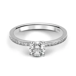 Diamond Solitaire Channel Engagement Ring I GENEVIEVE