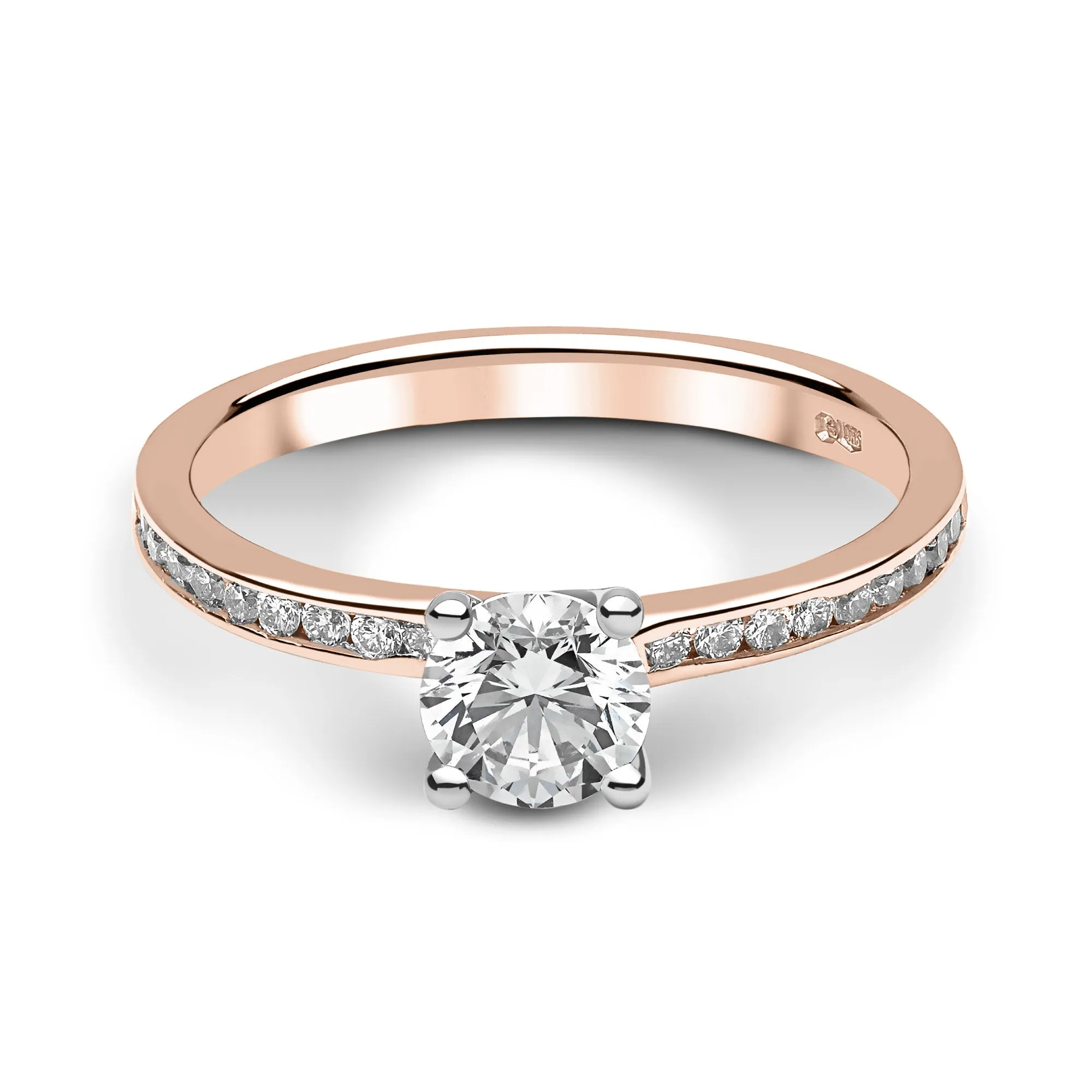 Diamond Solitaire Channel Engagement Ring I GENEVIEVE