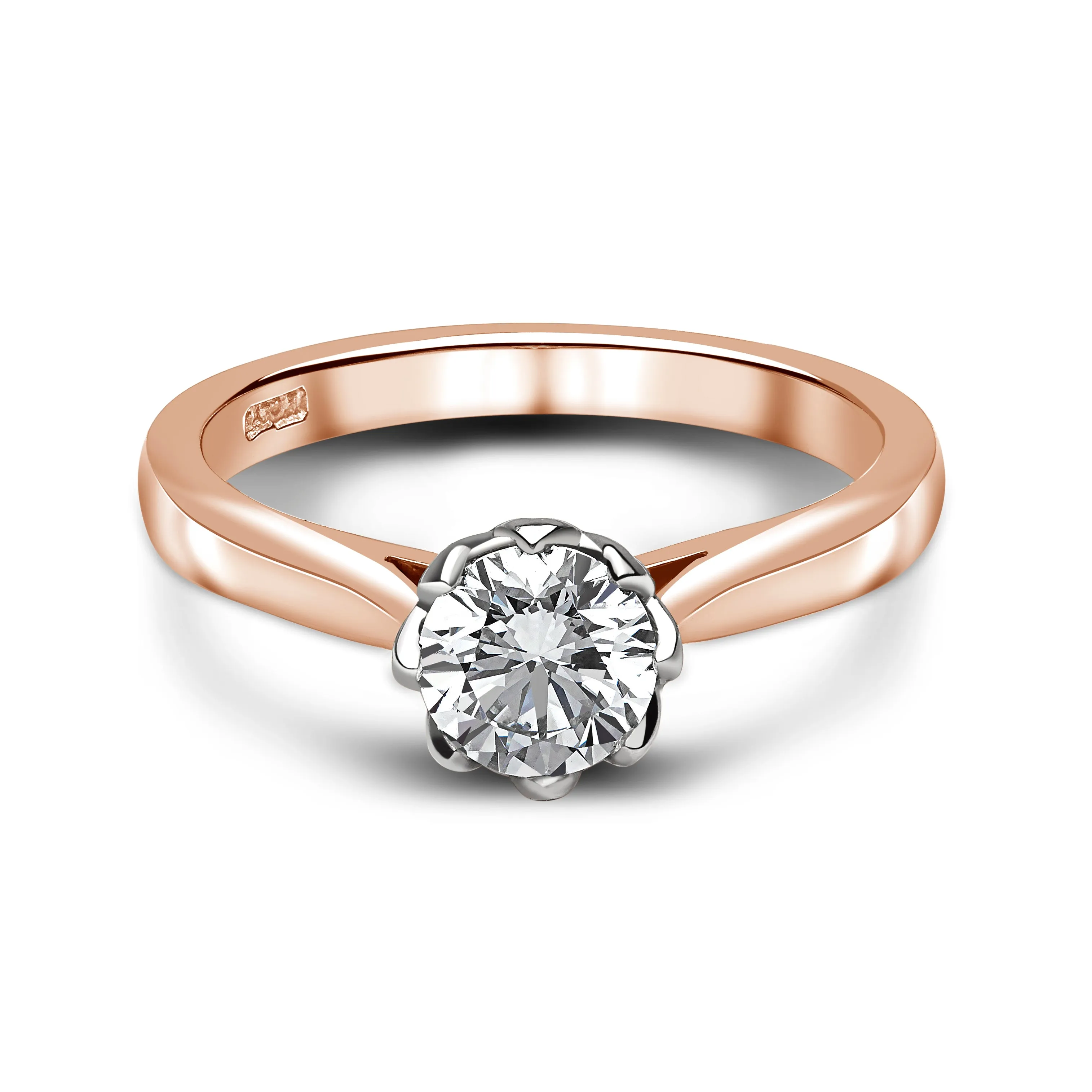 Diamond Solitaire Rose Cathedral Engagement Ring I DAPHNE