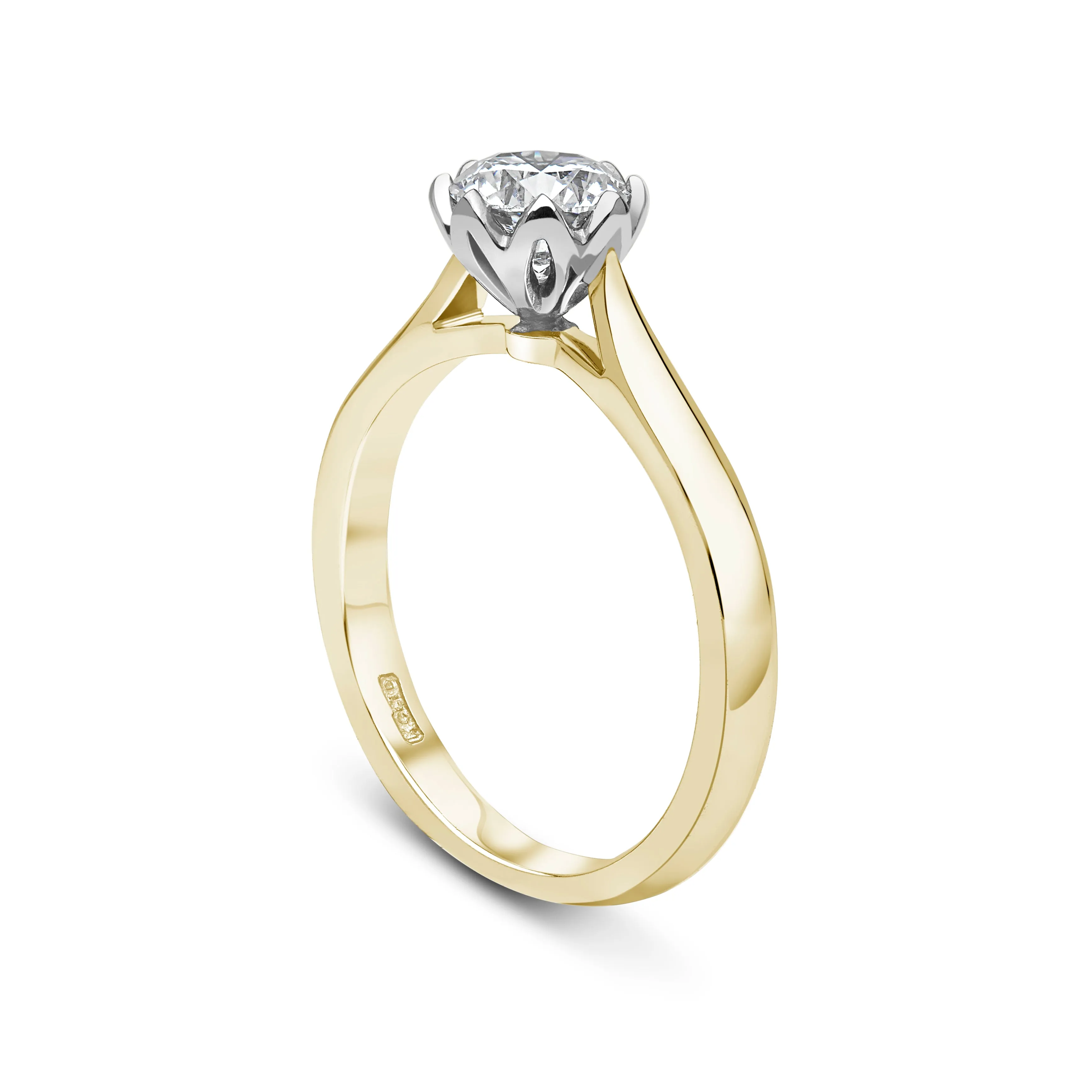 Diamond Solitaire Rose Cathedral Engagement Ring I DAPHNE