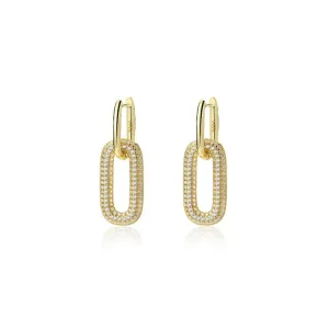 Double Pave Oval Hoops