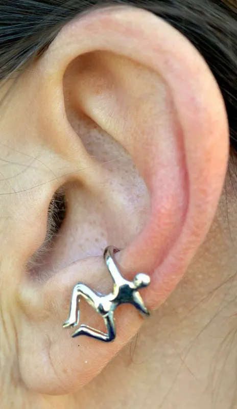 Ear Cuff Climbing Man - Silver