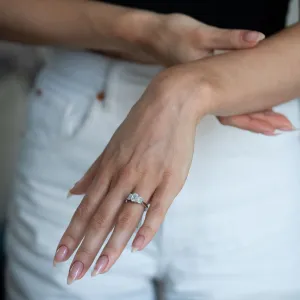 Emerald Cut 3-Stone Lab Grown Diamond Engagement Ring in Platinum