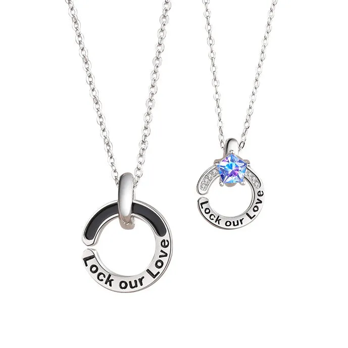 Engraved Couple Necklaces Set for Two