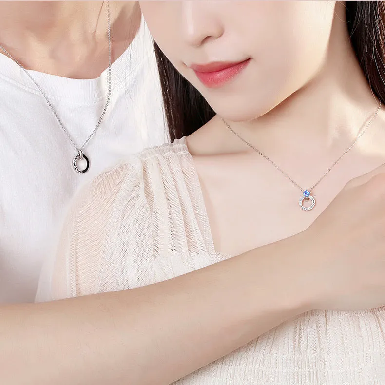 Engraved Couple Necklaces Set for Two