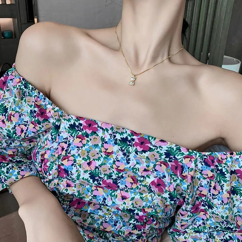 Exquisite Clavicle Chain Hourglass Pendant Fashion Jewelry Necklaces
