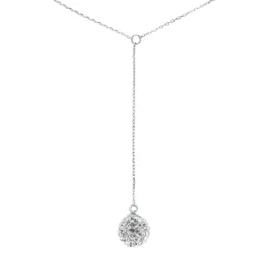 Exquisite Sterling Silver Drop Crystal Necklace