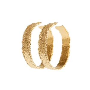 EXTRA LARGE HAMMERED GOLD HOOPS
