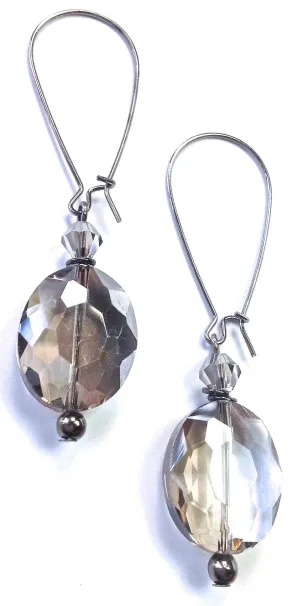 Faceted Glass Drop Earring
